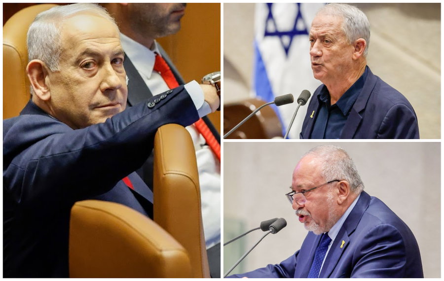 נתניהו, גנץ ויברמן היום במליאה
