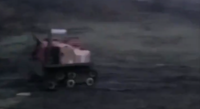 "הנה, הם השמידו אותו" | הרוסים שיגרו כלי אוטונומי - שעלה על מוקש לאחר שניות | תיעוד