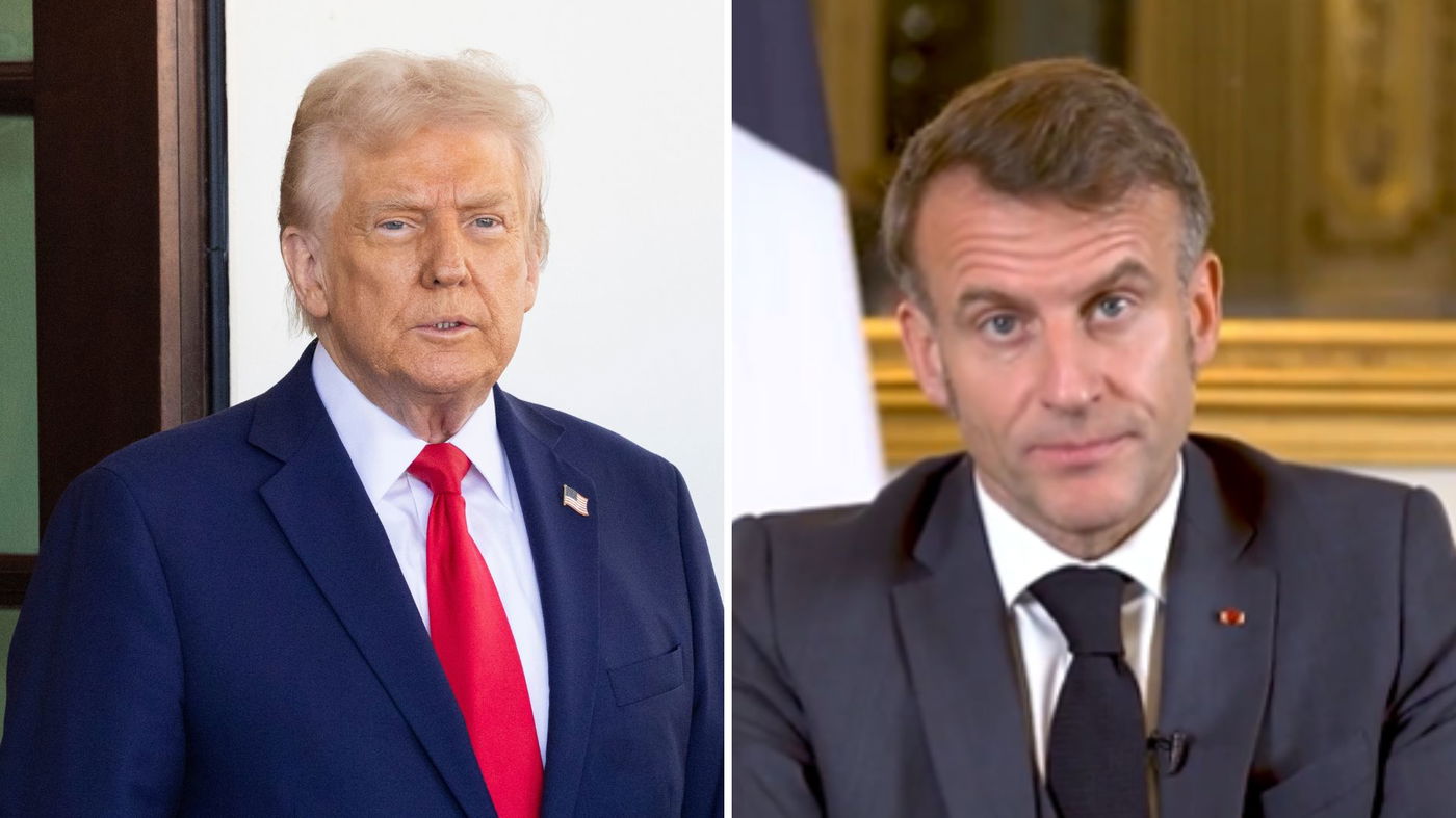מקרון מימין, טראמפ משמאל