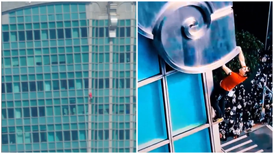 העולם עצר את נשימתו: הרגע שבו המטפס שחרר ידיים בגובה 500 מטר