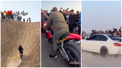 עם רכבי יוקרה: צעירי עזה מסכנים חיים בפעלולים קטלניים ברחובות | צפו