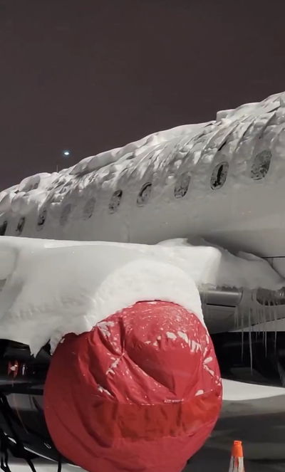 כזה עוד לא ראיתם: סופת שלגים חריגה שיתקה את טורונטו; מטוסים קפאו על המסלולים | צפו