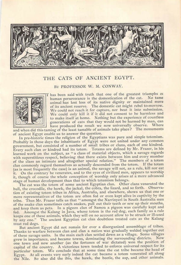 העמוד הראשון מתוך הפרסום של האגיפטולוג ואיש האשכולות סר ויליאם מרטין קונוויי