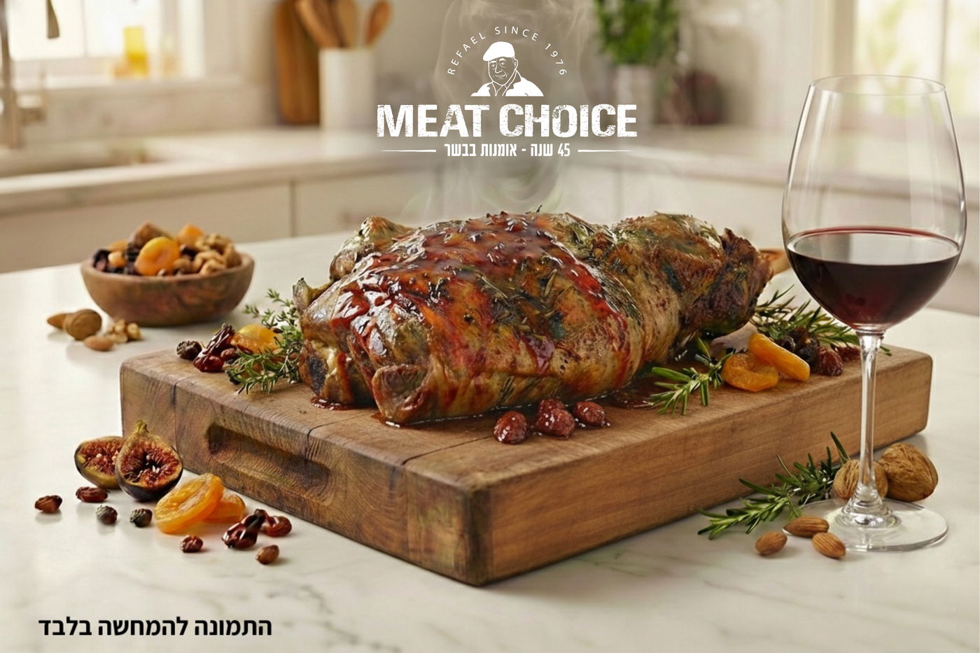 נתח כתף טלה משובח של בוטיק הבשרים מיט צ'ויס בזיגוג פירות