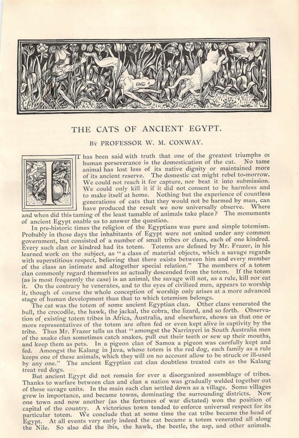 העמוד הראשון מתוך הפרסום של האגיפטולוג ואיש האשכולות סר ויליאם מרטין קונוויי