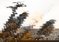 לוחם אמריקאי עם רחפן באימונים