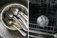 כדור אלומיניום אחד והכלים מבריקים