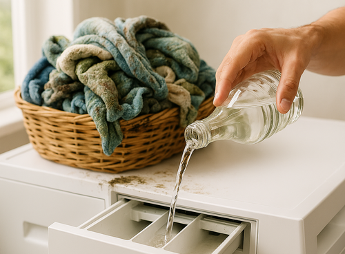 הכניסו את המגבות למכונה עם כוס חומץ