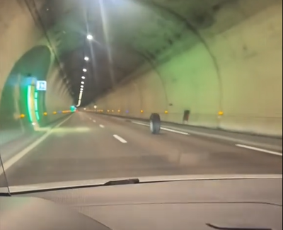 נס במנהרה: גלגל סמי-טריילר השתחרר והפך למלכודת מוות | צפו