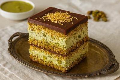 קראנץ' דובאי קפוא: גלידת פיסטוק, קדאיף ושוקולד