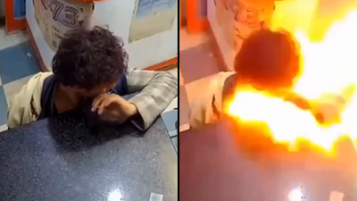 מתוך התיעוד של התפוצצות הסוללה