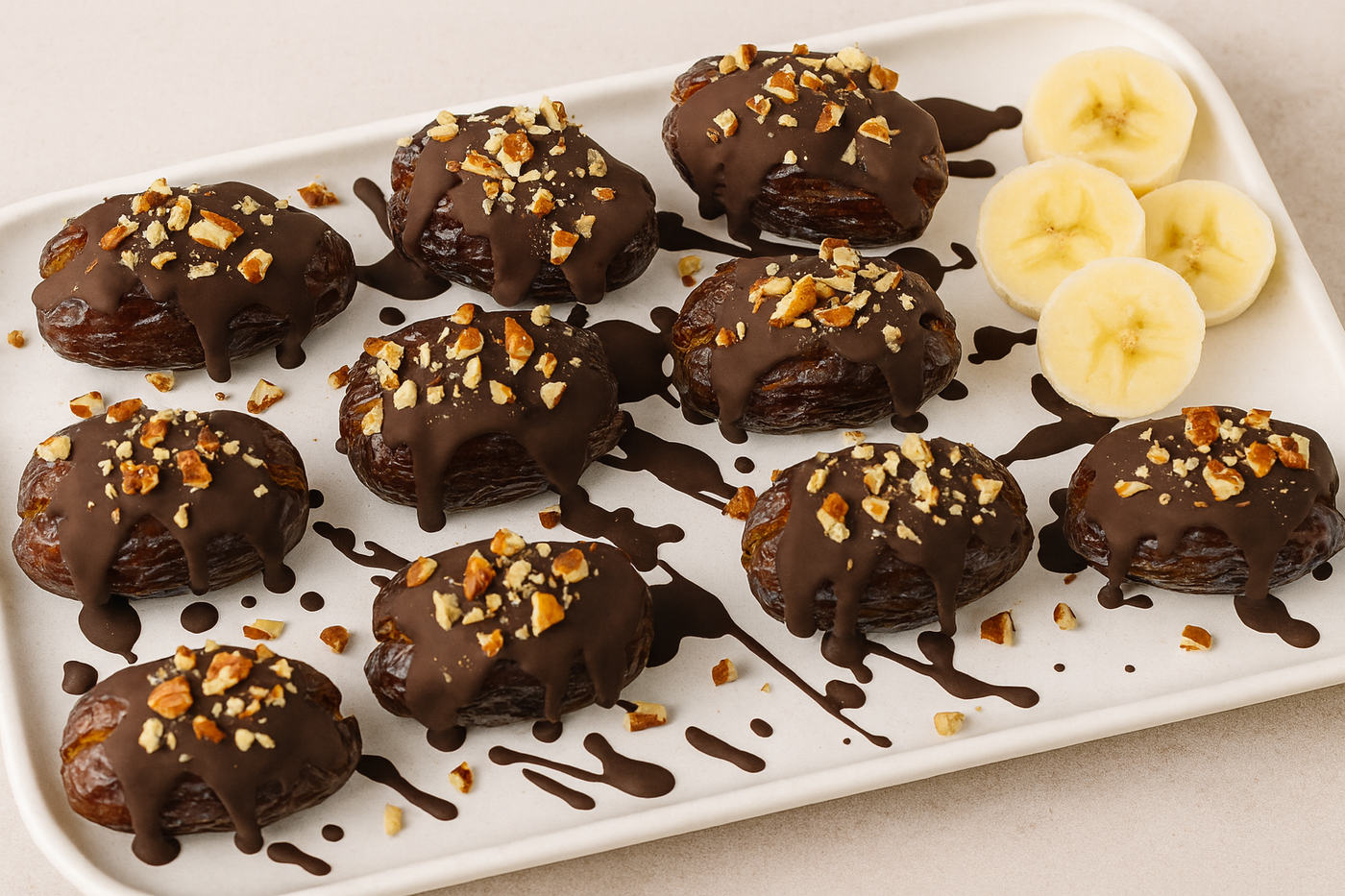 חטיף האנרגיה של הטבע: תמרים ממולאים בבננה ושוקולד