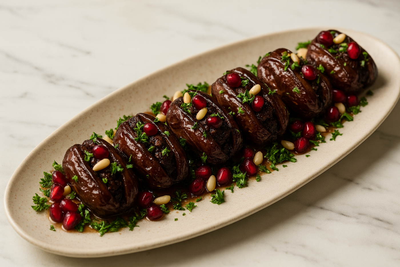 חגיגת בשרים: תמרים ממולאים בבשר וצנוברים