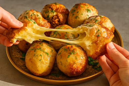 דורי זהב במילוי גבינה נמסה וחמאת שום