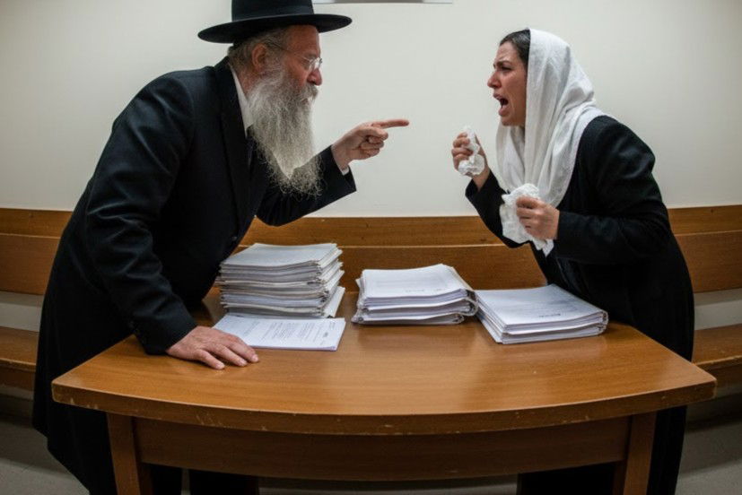 בעל ואישה מתווכחים