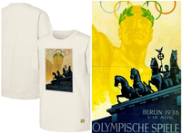 הכרזה הרשמית של אולימפיאדת ברלין 1936 - החולצה הרשמית של השנה הזמינה ברשת ברשת