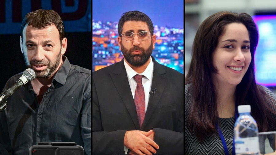 מאי גולן מימין, יוסי עבדו במרכז, ורביב דרוקר משמאל