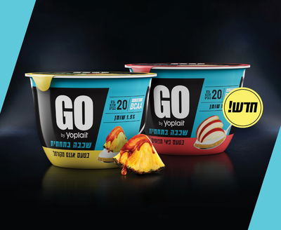 יוגורט חלבון עם שכבת פרי בתחתית