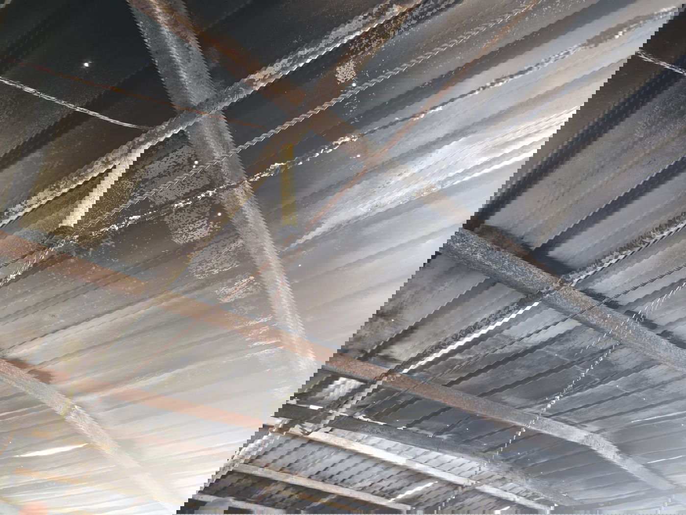 מוקד הכשל החשמלי - גוף התאורה וכבלי החשמל השרופים