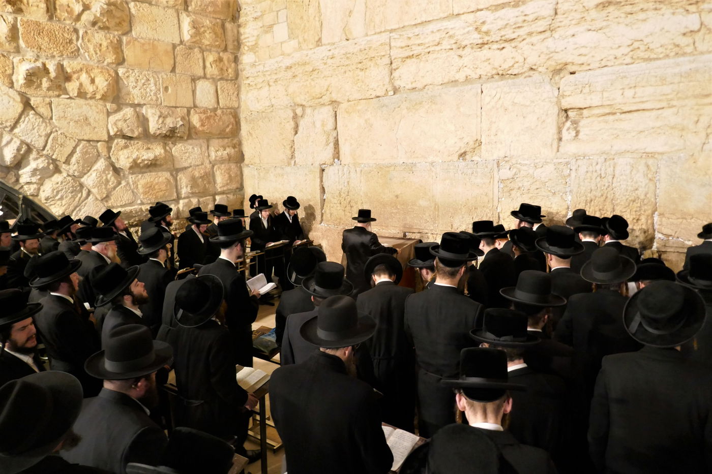 האדמו"ר מנדבורנה ירושלים בתפילה ע"י הכותל המערבי