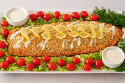 סלמון בציפוי זהב - קריספי בחוץ - רך בפנים