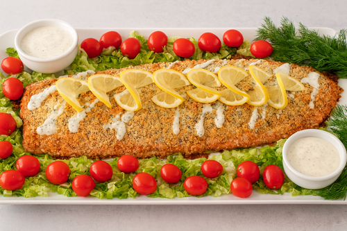 סלמון בציפוי זהב - קריספי בחוץ - רך בפנים