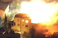 תיעוד דרמטי: הרגע בו פוצץ בית המחבל שרצח את אהרן כהן הי"ד