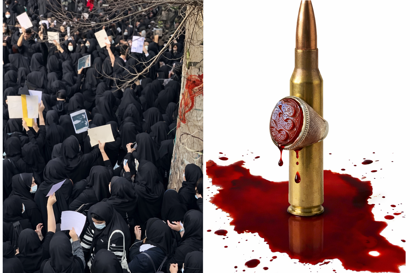 עונד את טבעת המלחמה וטובח באנשים שלו | מחאת סטודנטיות היום באיראן
