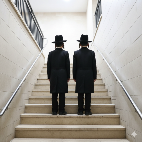 אבל אז נשמעה צרחה מקפיאת דם מחדר המדרגות