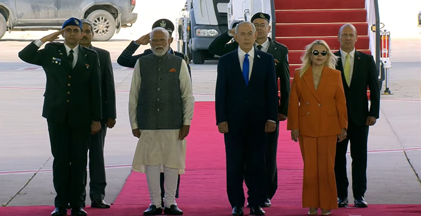 קבלת הפנים בנתב"ג לראש ממשלת הודו