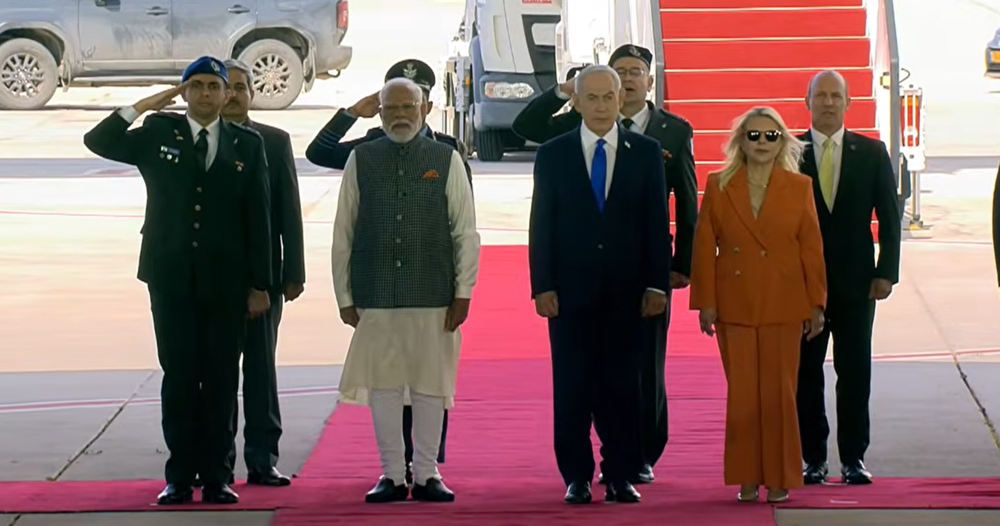 קבלת הפנים בנתב"ג לראש ממשלת הודו