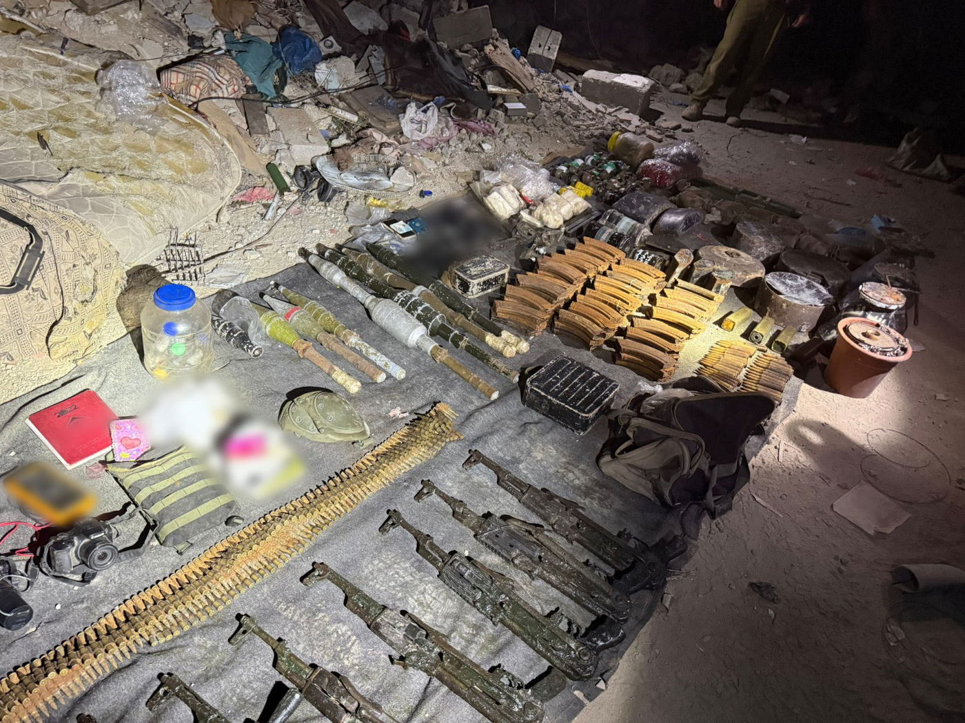 מצבור אמצעי לחימה שאותרו בתוואי תת-קרקעי במרחב בית חאנון