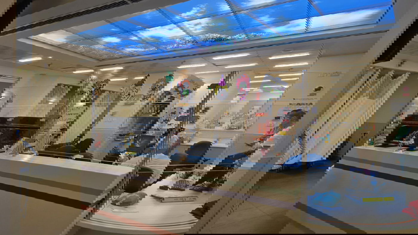 המלר"ד הממוגן של בית החולים שהתקשט לכבוד פורים