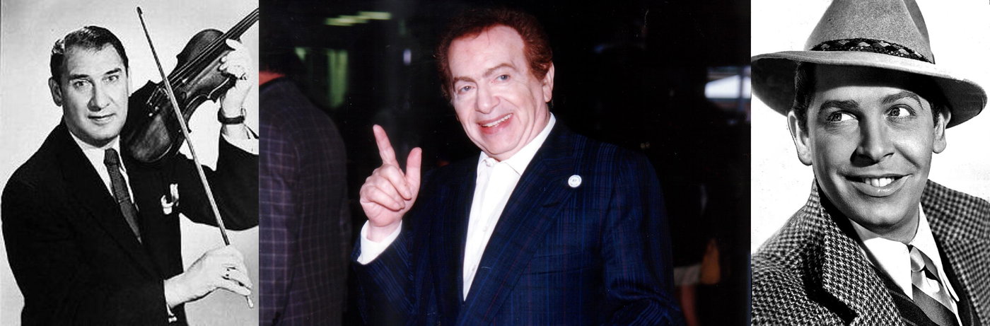 מימין לשמאל: הקומיקאי מילטון ברל, הקומיקאי ג'קי מייסון והקומיקאי הני יאנגמן