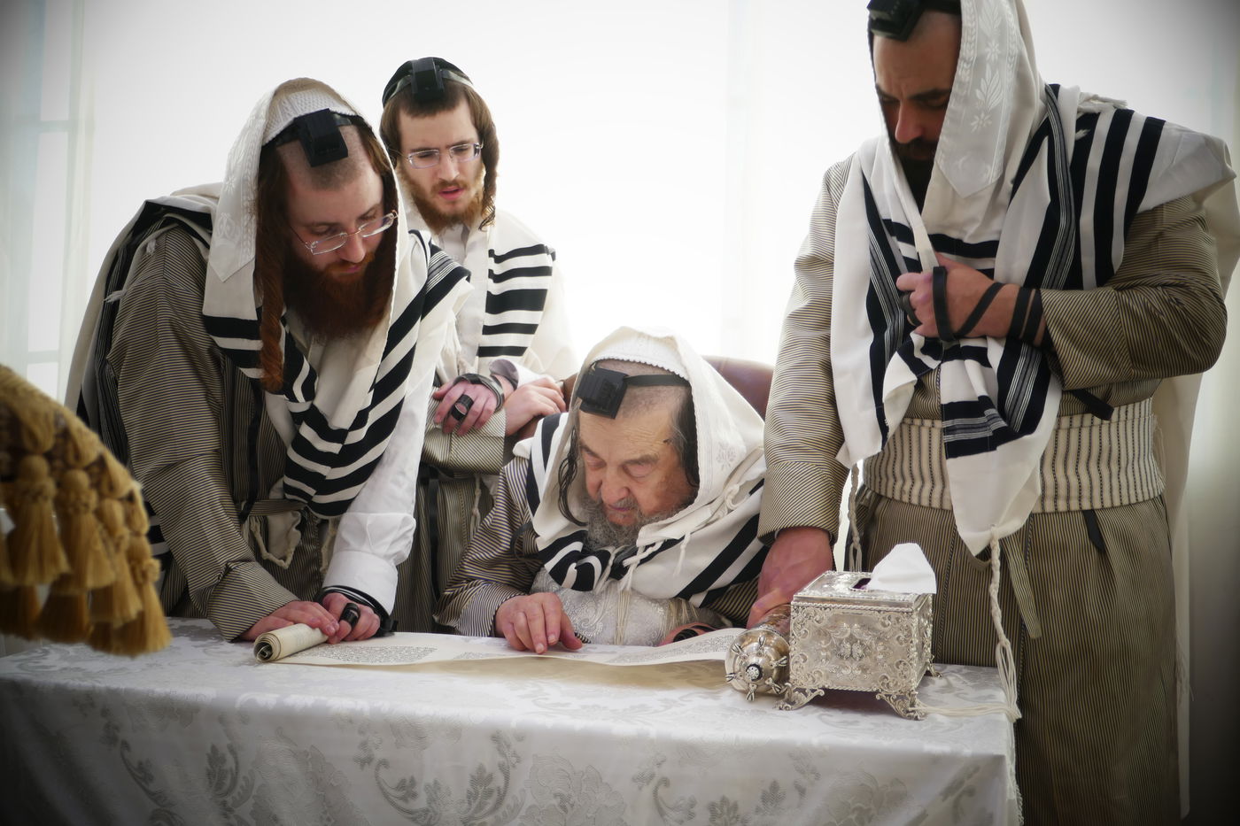 הגה"צ רבי יעקב מאיר שכטר בקריאת המגילה