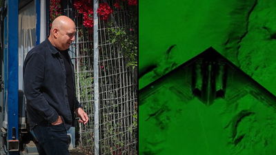 מימין קטע מהסרטון, משמאל ניר דבורי