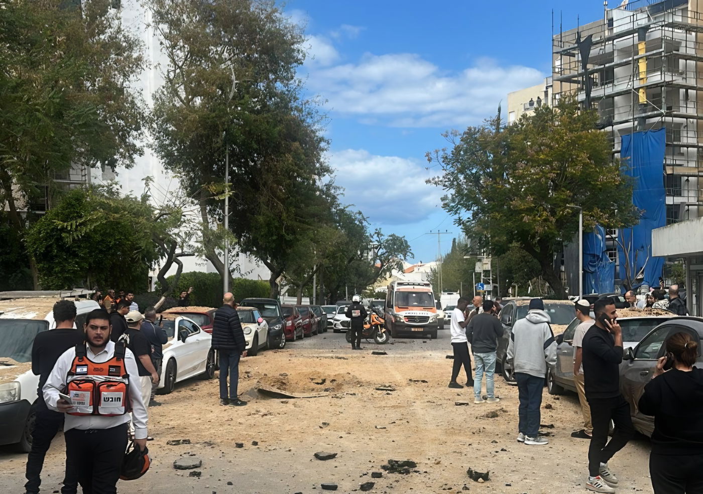 אחת מזירות הנפילה במרכז