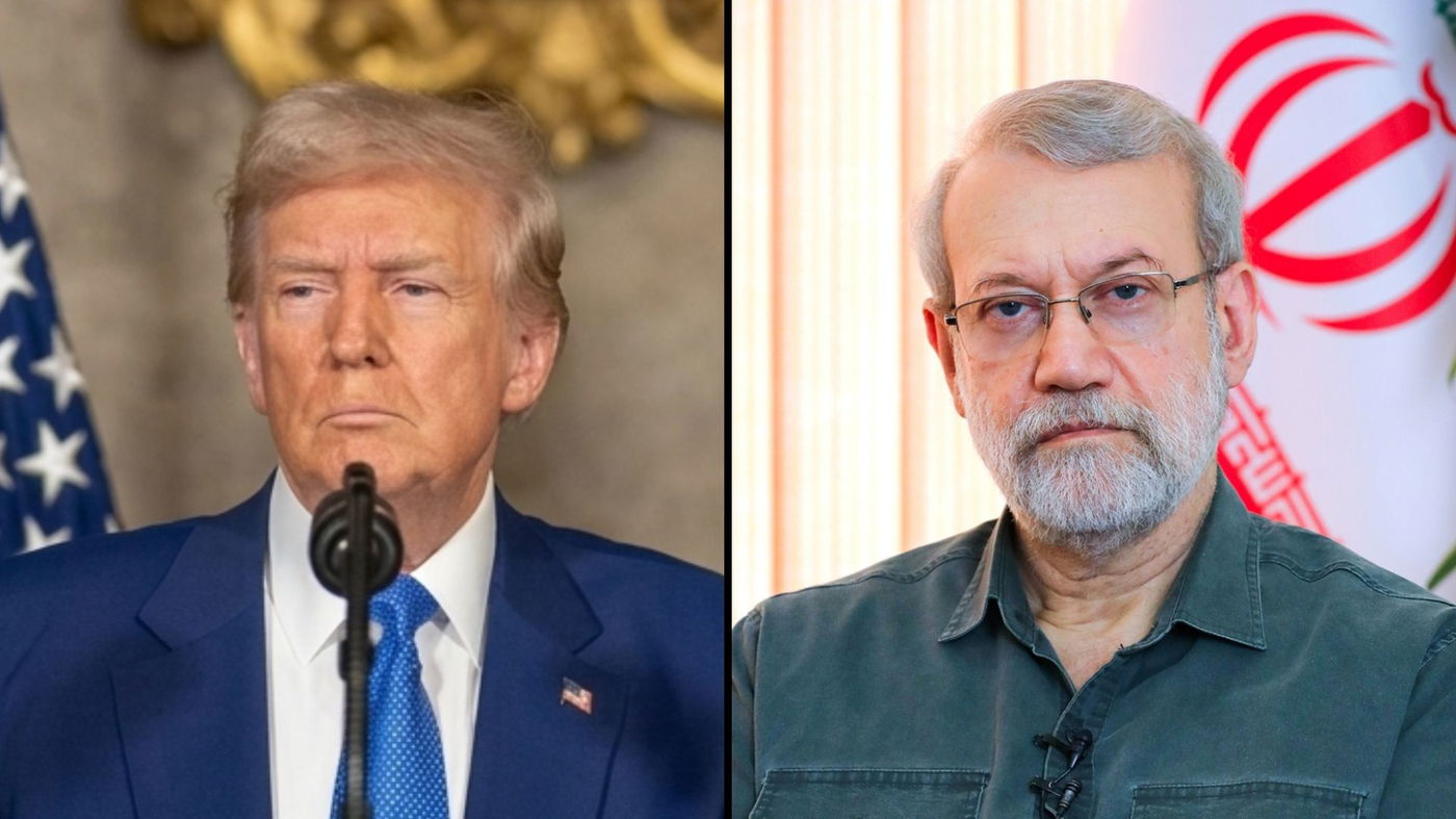 עלי לאריג'ני מימין, הנשיא טראמפ משמאל