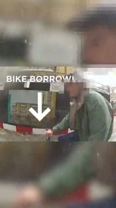 תיעוד ויראלי: שוטר שאל אופניים כדי לתפוס גנב