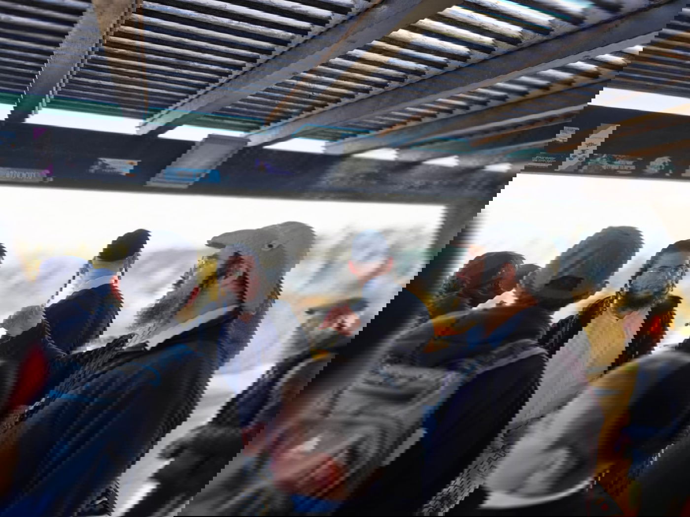 תצפית תל חברון מעל בית מנחם. מדריך הטיולים אברהם דוידוביץ מראה את בנין ישיבת סלבודקא בשטח A