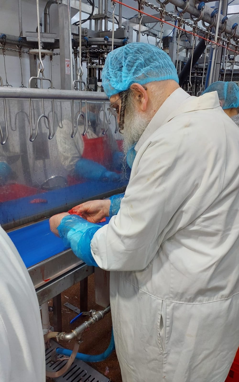 הגה"צ גאב"ד אנטווערפן בביקור בבית השחיטה