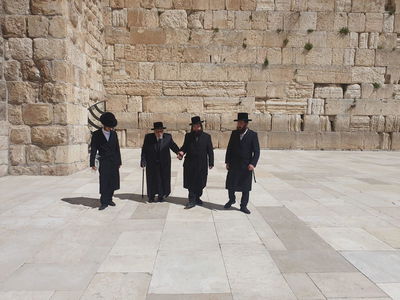 האדמו"ר מקופיטשניץ ברחבת הכותל המערבי