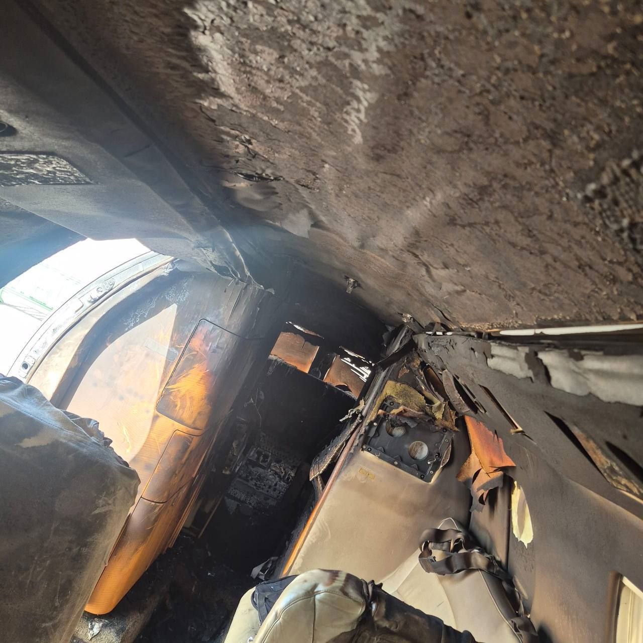 המטוס שנשרף