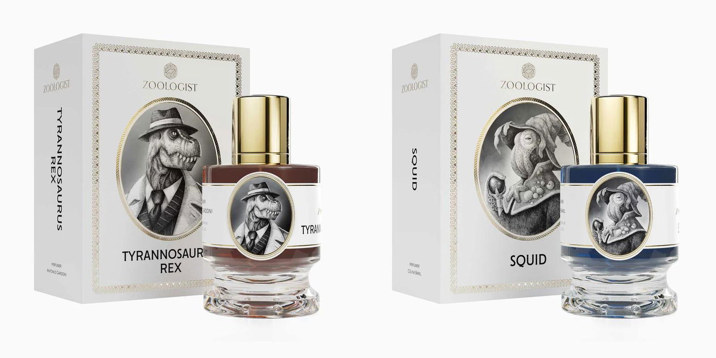 מימין לשמאל: בושם הדיונון, בושם טירנוזאורוס רקס