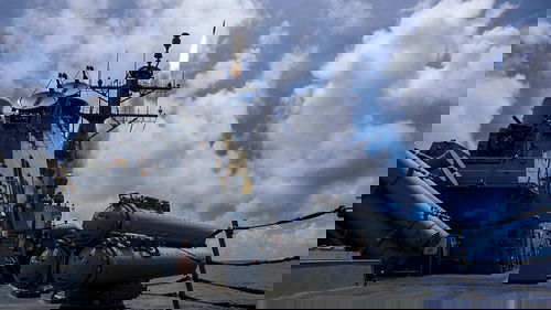 ספינת המלחמה של ארה"ב בפעילות