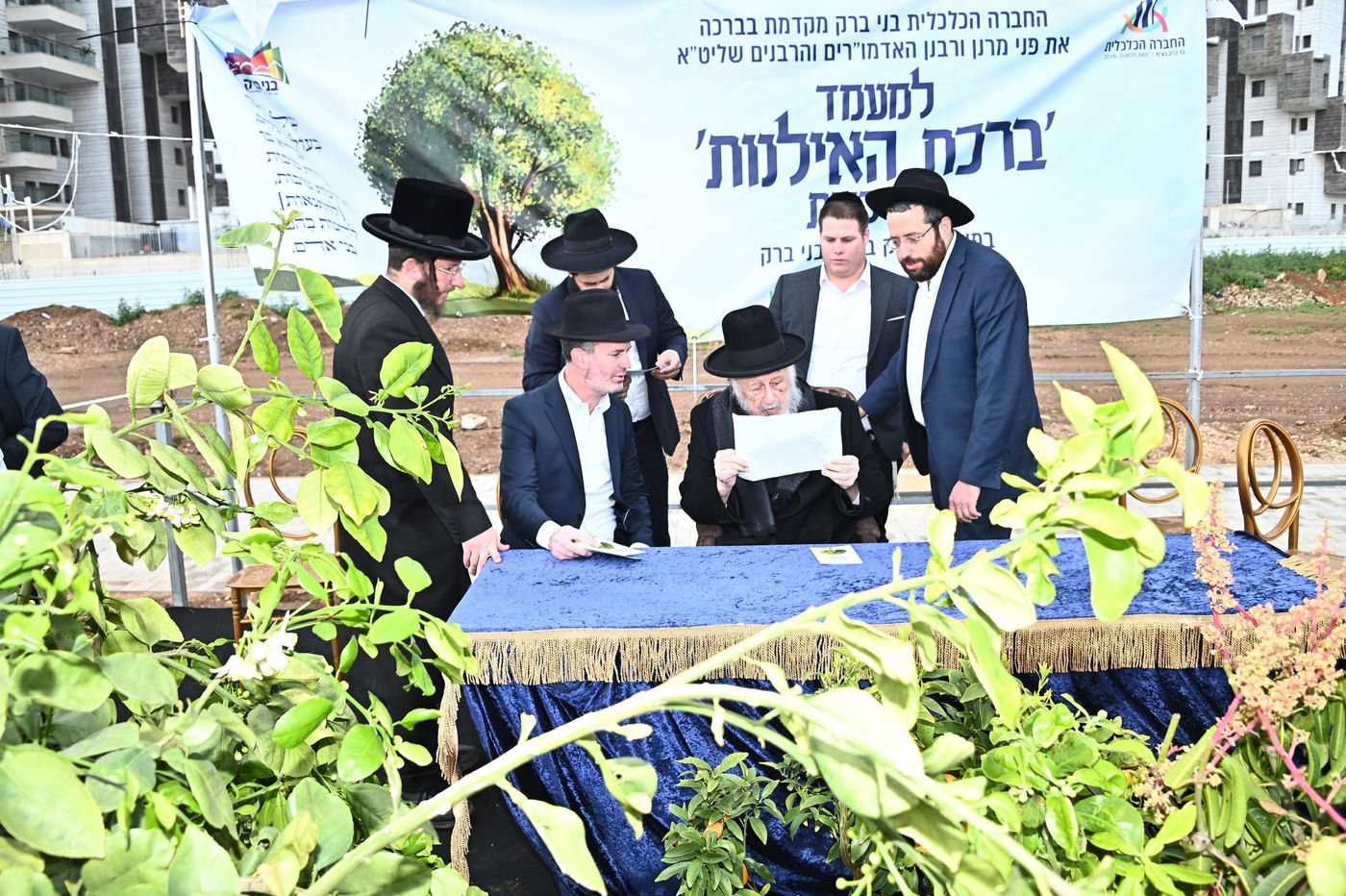 הגרב"ד פוברסקי בברכת האילנות במתחם הסופרים בב"ב
