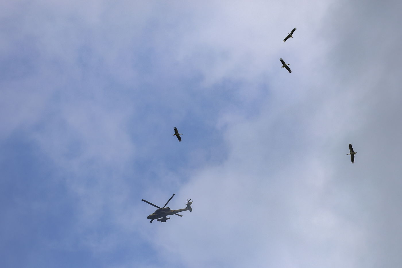 יום של מלחמה בצפון הארץ: מסוק צבאי ישראלי טס סמוך לגבול ישראל עם לבנון