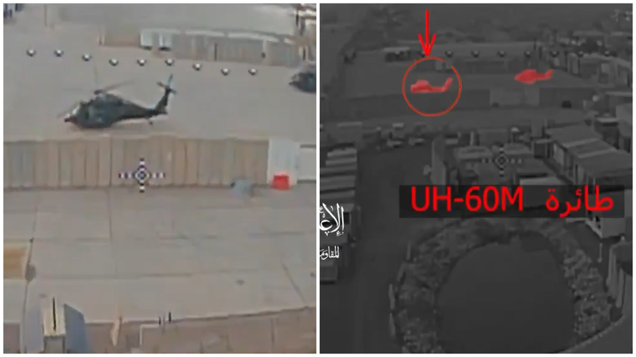 חדירה בשידור חי: רחפן פוגע במסוק UH-60 "בלאק הוק" בבסיס אמריקאי