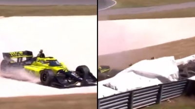 "הבלם ירד לרצפה": נהג המרוצים איבד שליטה והתנגש במעקה | צפו