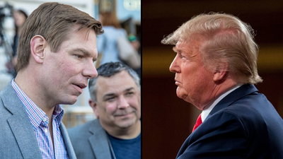 טראמפ מימין, אריק סוולוול משמאל